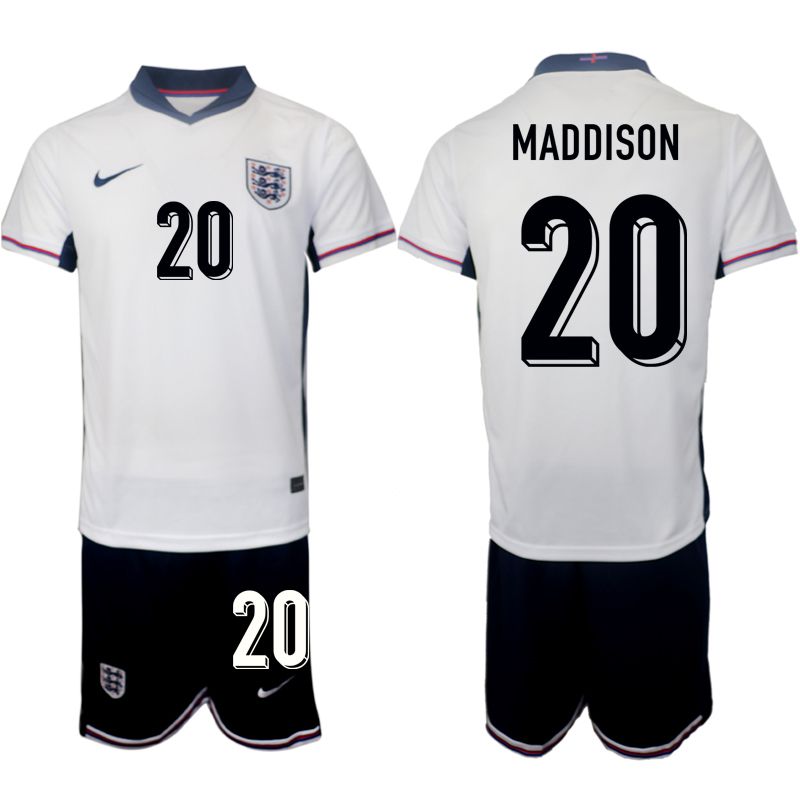 Men 2024-2025 Season England home white #20 Soccer Jersey